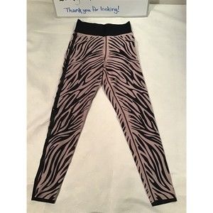 Ultracor Leggings Black Pink Zebra Print High Waisted Yoga Running Compression L